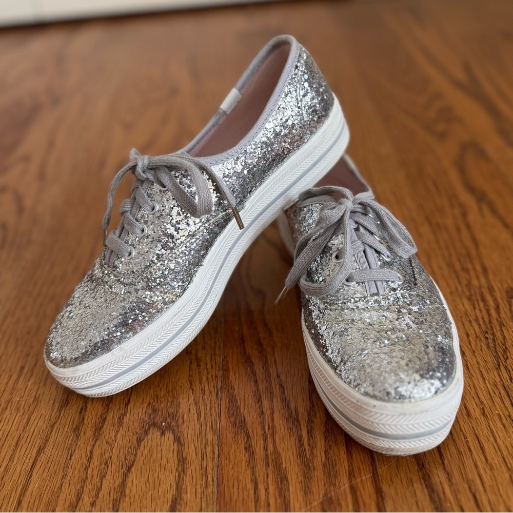 Keds for Kate Spade Truple KS Glitter Silver Women's Sneakers
